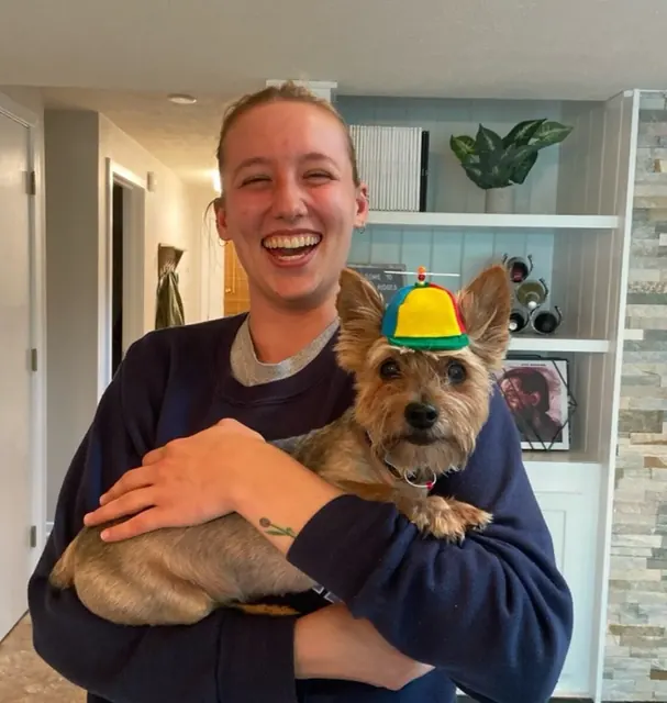 Customer photo of a pet with the Propeller Beanie Hat