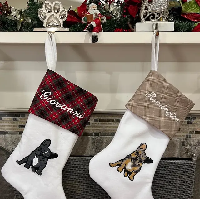 Customer photo of a pet with the French Bulldog Christmas Stocking