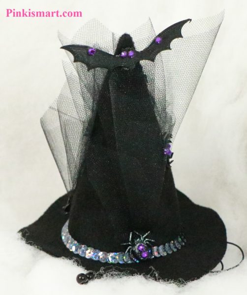 Pet Clothes Halloween Witch Hat Bat Theme Published Medium Front
