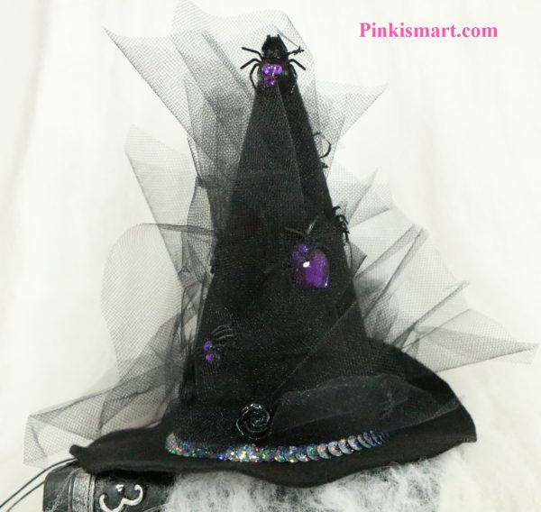 Pet Clothes Halloween Witch Hat Spider Theme Published Large Front 2